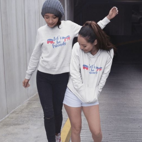 LET'S BE FRIENDS Politics Sweatshirt White - Picture 4 of 5
